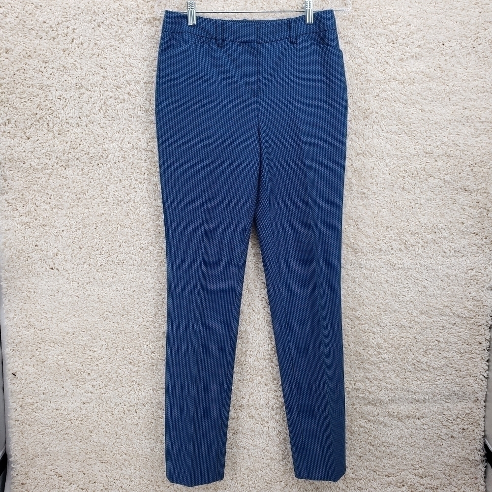 CARLISLE women US 4 blue pants trousers cotton elastane blend pockets zip front